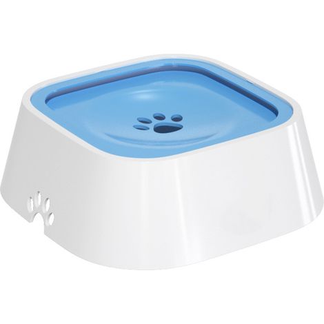 Bebedero antiderrame para mascotas, dispensador de agua de flujo lento, apto para gatos y perros, color azul, 1 unidad. (1/5)