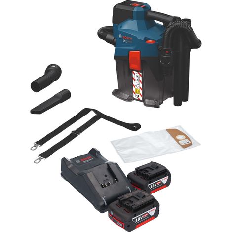 Bosch GAS 18V-6L S Akku Staubsauger 18 V 6 l Staubklasse L + 2x Akku 5,0 Ah + Ladegerät
