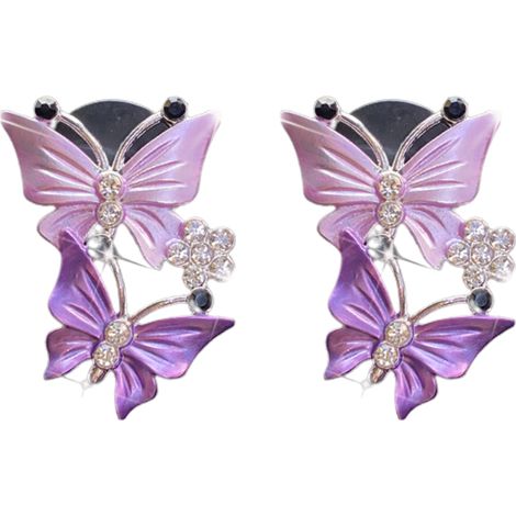 2 Diffuseurs Parfum Auto Papillon, Décoration Clip Aération, Accessoire Voiture Strass, Désodorisant Ventilé (1/5)