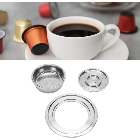 Cápsula de café recargable, compatible con máquinas SENSEO, filtro lavable de acero inoxidable, duradera, personalizable, cápsula reemplazable para la preparación del café. (1/5)
