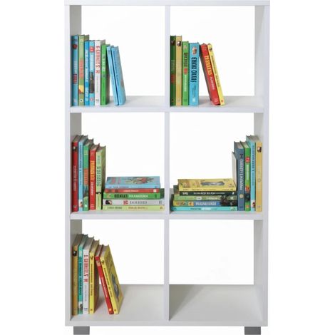 Libreria in Legno con 6 Ripiani Socrate Bianco