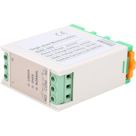 Relais de surveillance de tension monophasé SVR220, dispositif de protection contre surtension et sous-tension avec 3 LED (1/5)