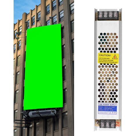 Alimentation à découpage pour bande LED ultra-mince 12 V/24 V 150 W, caisson lumineux publicitaire en cascade WCB-12V-150W (1/5)