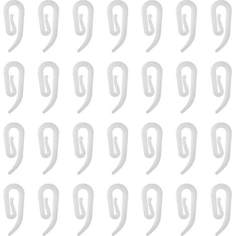 100pcs Crochets en Plastique Blanc pour Rideaux - Rail, Fenêtre, Porte et Douche
