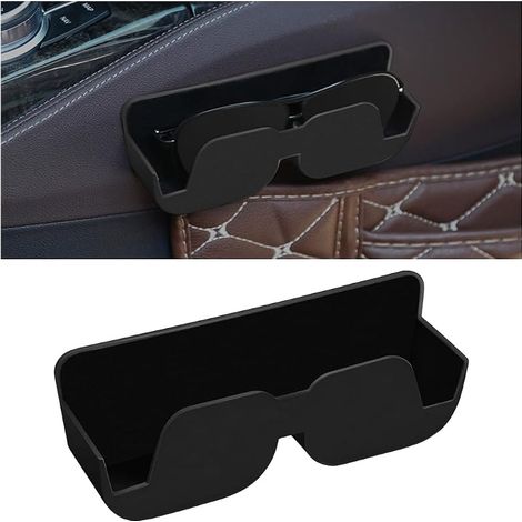 Porte-Lunettes De Voitures, Étui à Lunettes De Soleil Voiture, Universel Autocollant Support de Lunettes Voiture, Boîte Protection Auto-Adhésive pour Lunettes Voiture Accessoires(Noir) (1/5)