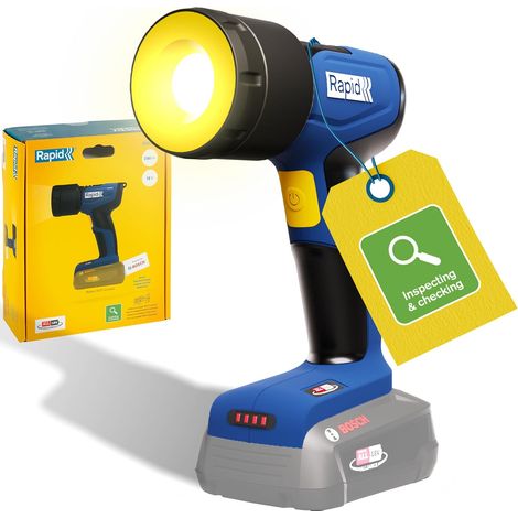 RAPID - BWL290 - Lampe sans fil 190 Lumens avec faisceau réglable, inclinable 90°, crochet de suspension, Batterie 18V - Batterie non incluse - Emballage Carton FSC - (5001752) (1/5)