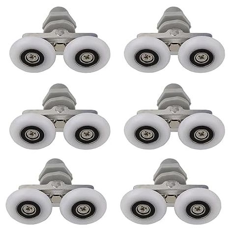 CSPARKV - Rodillos para mampara de ducha de 25 mm, 4 piezas, para orificios de vidrio de 10 a 14 mm, para puertas de ducha corredizas