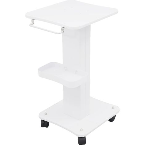 Carrello da salone, struttura resistente, facile da manovrare, BIANCO (1/2)