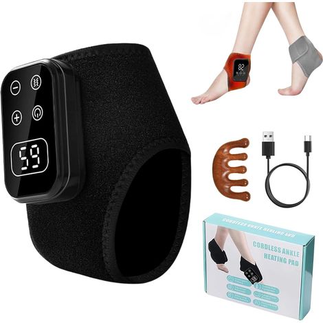3 in 1 Foot Massager with Heat and Vibration, Portable Ankle Massager, Cordless & Portable Electric Foot Massager – 3 Vibration Modes & 5 Heat Levels – Targets Heels, Arches, and Ankles (1PC,Black)