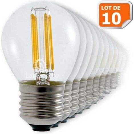 Confezione da 10 lampadine a filamento LED, XU, attacco E27, 4 Watt (equivalenti a 42 Watt), bianco caldo, prodotto di alta qualità, lunga durata, risparmio energetico, senza UV, soddisfazione garanti (1/3)