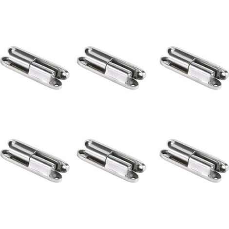 Scharnier für Schranktüren, 14,5 x 80 mm, 6 Stück, Zinklegierung, Schraubscharnier für Innentüren, Fenster- und Türscharniere