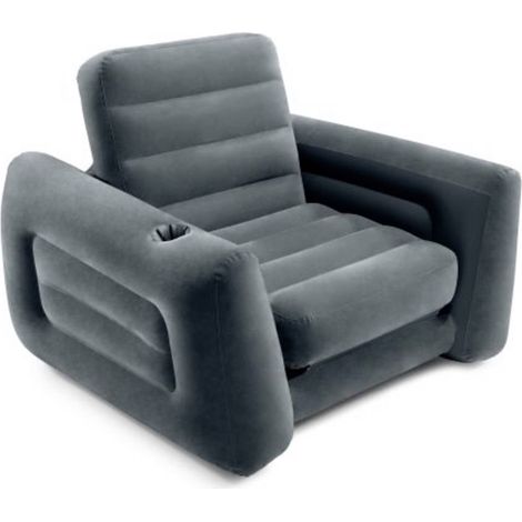 [GEBRAUCHT] B-Ware Intex Pull-Out Sessel Relaxsessel 223x116cm grau ausziehbar mit Getränkehalter