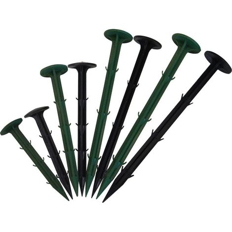 Ensemble de 100 clous de sol, clous de jardin fixés par film, film de serre, tissu résistant à l'herbe, pare-soleil, filet anti-mouches, clous fixes en plastique (1/5)