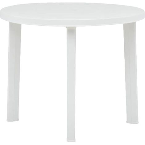 Tavolo da esterno in polipropilene componibile rotondo con diametro 90xH72 cm bianco (1/3)