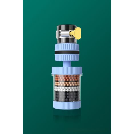 Filtro de grifo giratorio universal de 360°, extraíble y lavable, para ducha, antisalpicaduras, limpieza universal (azul)