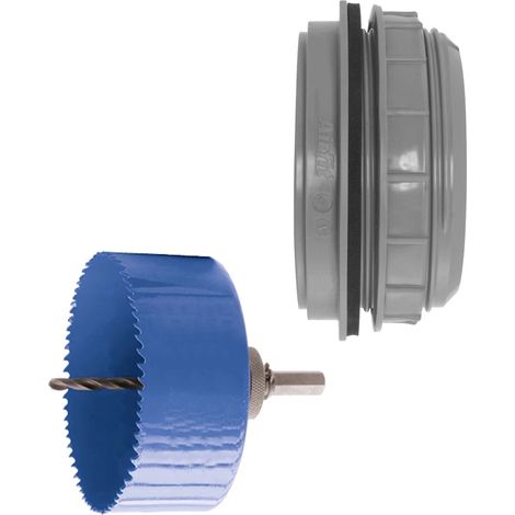 Anschraub-Muffe DN 90, KS-grau, inkl. Kreisschneider Ø 121 mm (1/5)