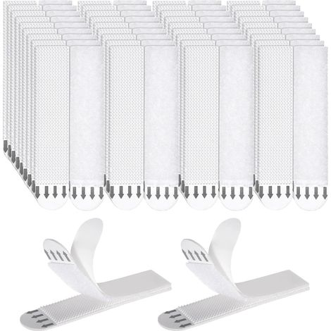 20 Paires Bandes Adhésives Auto-agrippantes pour Accrochage sans Clou, Fixation Murale Amovible pour Cadres Photos, Décorations Murales, Résiste jusqu'à 9 kg (1/5)