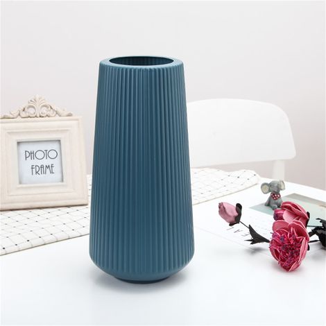 Vase Geometrique - 13 x 35 cm - En PP - Pour Fleurs Seches ou Artificielles - Decoration Maison et Bureau - 1 Unite (1/2)