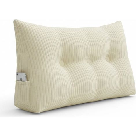 Lesekissen – Weißer Cordimitat, 80 cm (1/5)