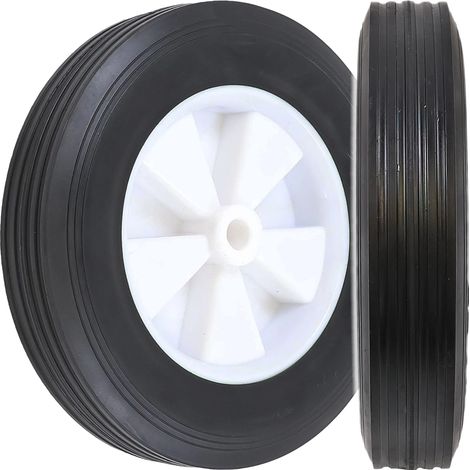 Roulette de tondeuse 20cm pour tondeuses universelles en acier massif 12,7mm avec roulement, roue de brouette (1/4)
