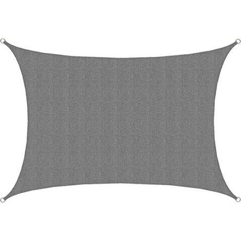 Voile d'ombrage UV - 3x4m Rectangulaire Protection Solaire Toile de Jardin Balcon Gris (1/5)