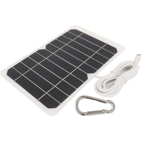 5W 5V Solar Panel with Type-C Output, Efficient Portable Cell Module for Doorbell Security Camera (1/5)