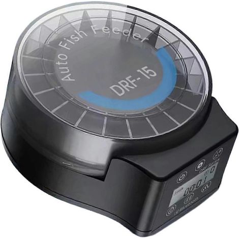 Distributeur automatique de nourriture pour aquarium DRF-15 avec télécommande Bluetooth et minuterie numérique, idéal pour les poissons d'aquarium. (1/5)
