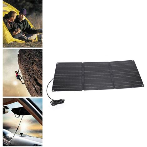 Kit solare portatile da 100 W con 2 controller USB - Pannello solare pieghevole in ETFE impermeabile per campeggio, ricarica auto OBD e viaggi all'aperto (3 sezioni) (1/4)