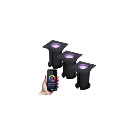 1 quadratischer LED-Bodeneinbaustrahler, RGBWW, WLAN, Bluetooth, IP67, für den Außenbereich und Gartenwege (1/5)