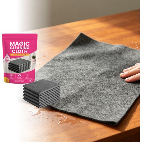 Magic Cleaning Cloth: Convenient for everyday household cleaning, removes surface oil and stains, leaving surfaces clean, fresh, and watermark-free -- 5 pieces (1/5)