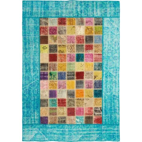 Tapis salon et chambre en laine 120x170 multicolore fait à la main (1/4)