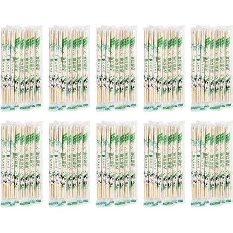 100 baguettes jetables, paquet séparé, baguettes rondes en bambou pour restaurants et usage domestique 19,5 x 0,5 cm/7,7 x 0,2 pouces (1/4)