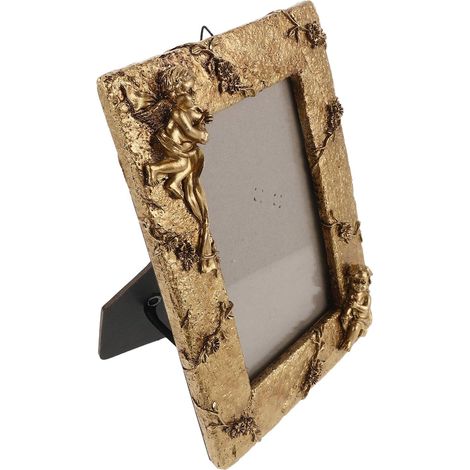 Cadre Mural Vintage Doré en Résine Stable et Décoratif, Cadre Photo Rectangulaire Orné avec Charme Artistique, pour Salon et Décoration Intérieure (1/5)