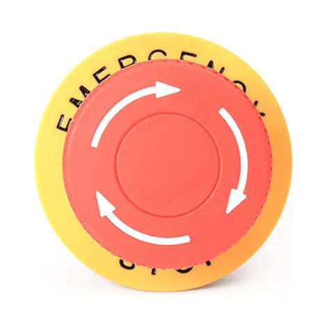 AH164Y-11ZS Red Emergency Stop Button Switch with "STOP EMERGENCY" Marking, 16mm (1/4)