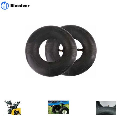 Lot de 2 chambres à air 410/350-6 Micro Tiller 4.10/3.50-6 Coude Pneumatique Machines de jardin pour chariots, chariots de transport, chariots de jardin, tondeuses à gazon