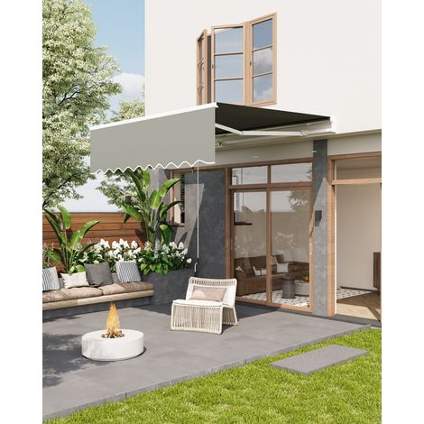 Store banne rétractable robuste et imperméable - Alu antirouille, manivelle, terrasse, balcon