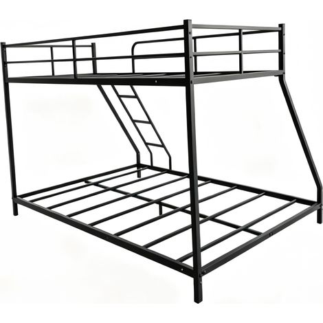 Cadre de lit superposé en métal pour deux couchages compatible avec matelas 190 x 80 cm et 190 x 130 cm sans matelas (1/5)