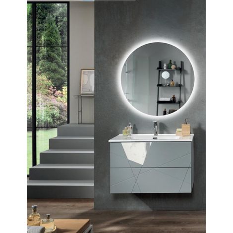 Mobile da bagno sospeso moderno base 80 CRIZIA con lavabo GRIGIO OPACO (1/4)