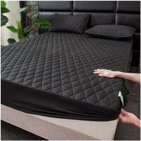 Extraweicher, wasserdichter Matratzenschoner mit tiefen Taschen, schlichtes geometrisches Design, komfortabler Schlafsack für Gästezimmer, Winter