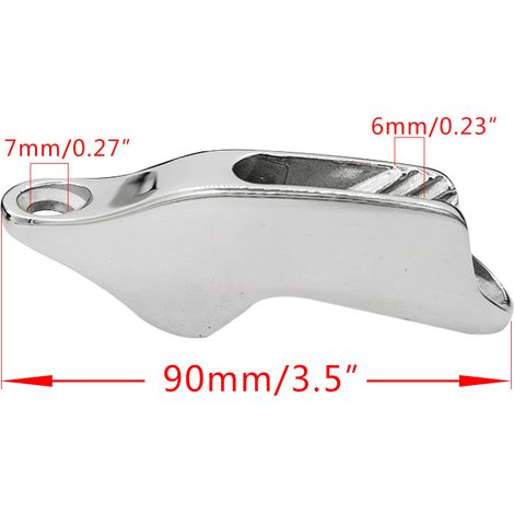 Poulie marine en acier inoxydable 316 avec serre-câble, amortisseur, passe-câble et limiteur de vitesse - Sans vis 18 x 90 mm, poids 120 g - Rangement pour pièces détachées (1/4)