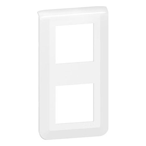 Legrand – Plaque de finition double verticale 2 postes – Blanc – Pour installation en saillie – Compatible avec la gamme Mosaic (1/2)