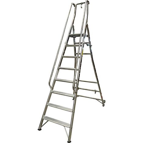 Stehleiter 8 Stufen - Maximale Arbeitshöhe 3.76m - ES8NFA
