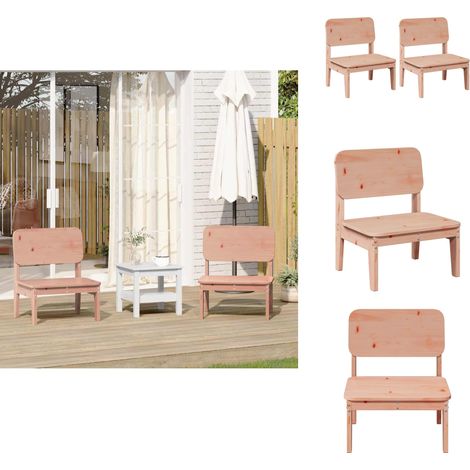 Chaises de jardin lot de 2 60x52,5x72 cm bois massif de douglas - Chaise De Jardin - Chaises De Jardin - Siège De Jardin - Chaise De Patio (1/5)