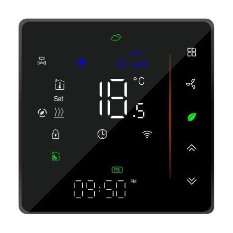 Termostato WiFi programable con pantalla táctil, controlador para aire acondicionado central de dos tuberías, compatible (1/5)