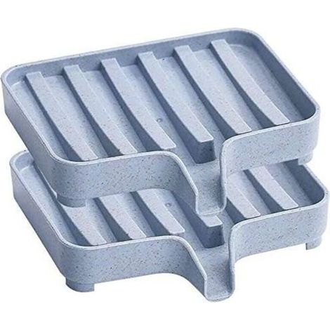 Ulisem 2er-Set selbstentleerende Seifenschalen, Premium-Silikon-Seifenhalter, Seifenaufbewahrung für Dusche, Küche, Badewanne, Rasierer, Schwämme, einfache Reinigung mit wenig Wasser, Prol (1/4)