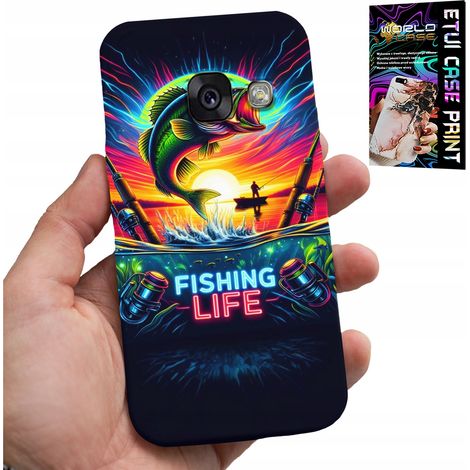 Custodia per Samsung A5 2017 - motivi di pesca, canna da pesca, retro (1/5)