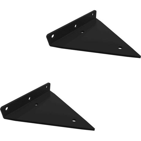 Soporte de estante flotante de 2 piezas, Soporte de pared triangular invisible, Marco de soporte de montaje en pared, baño y estudio, Negro (1/5)