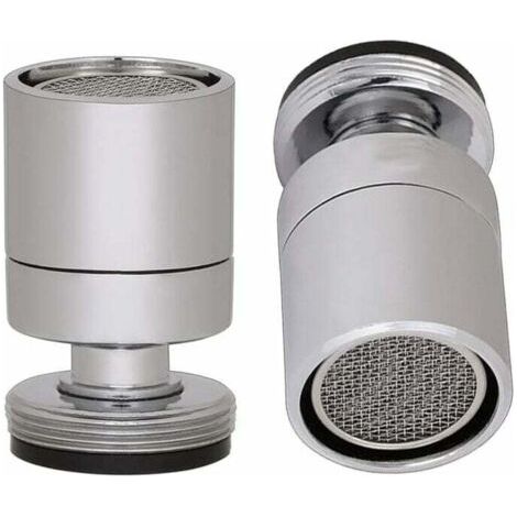 QORVA-L'aérateur de filetage male de 24 mm,baril de robinet d'évier pivotant, D'économie d'eau robinet robinet bec aérateur pour la cuisine de la salle de bain, Chrome poli (M24)-Fei Yu