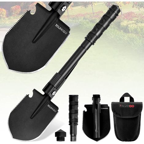Pelle Multifonction, Pelle Pliante 10 Fonctions Pelle Pliante Multifonctionnelle pour Couper Branches, Camping, Survie, Randonnée et Jardinage (Pelle Pliable+ 2 Poignées) (1/5)