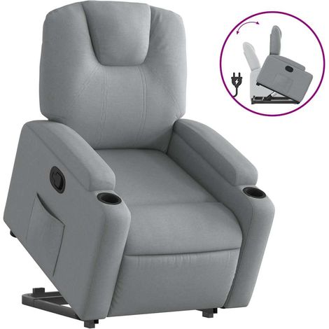 Maison Exclusive - Relaxsessel mit Aufstehhilfe Hellgrau Stoff